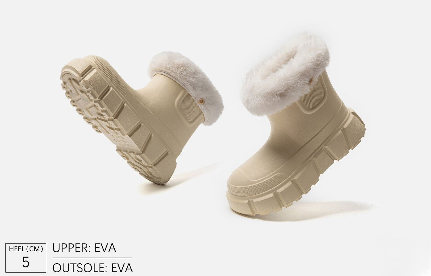 Stivaletti Donna in EVA Impermeabili con Pelliccia interna e Suola Antiscivolo