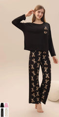 Set Pigiama Donna Lungo con Fantasia Orsetti – Morbidezza e Relax Assoluto