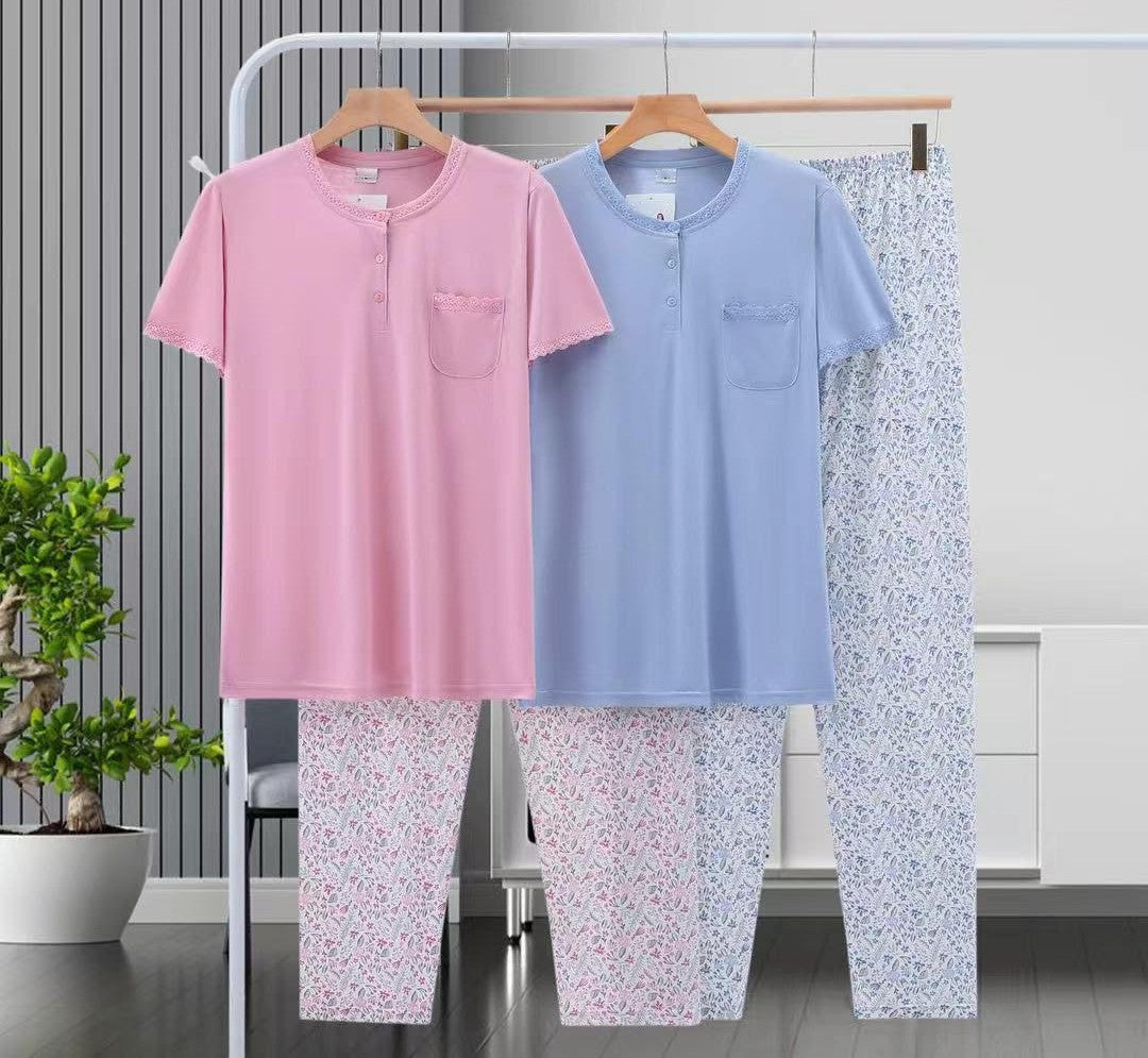Pigiama Donna Estivo con Pizzo – Completo Notte Leggero e Morbido